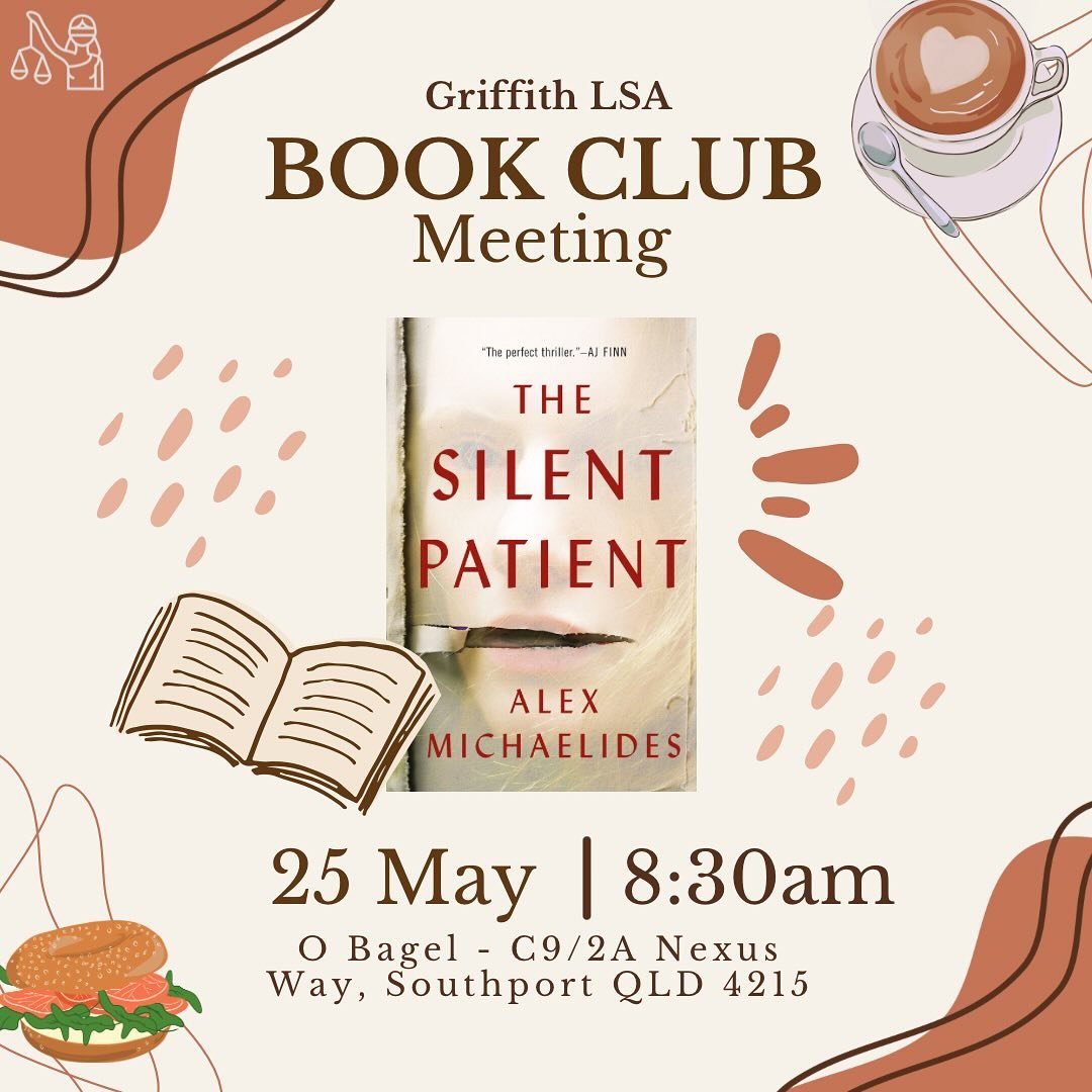 🥯📚✨Books and Bagels✨📚🥯

Join us at O Bagel in Southport on Saturday the 25th of May at 8:30am for our next book club meeting ! ☕️ (Week 11)

The chosen book was &ldquo;The Silent Patient&rdquo; - The protagonist, Theo Faber, is a criminal psychot