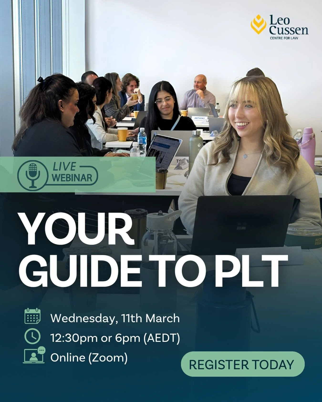 Wondering what PLT actually looks like in real life? 

 Your Guide to PLT is a practical online session for law students who want clarity and confidence about what comes after uni. 

What&rsquo;s covered: 
&bull; What PLT looks like at Leo Cussen 
&b