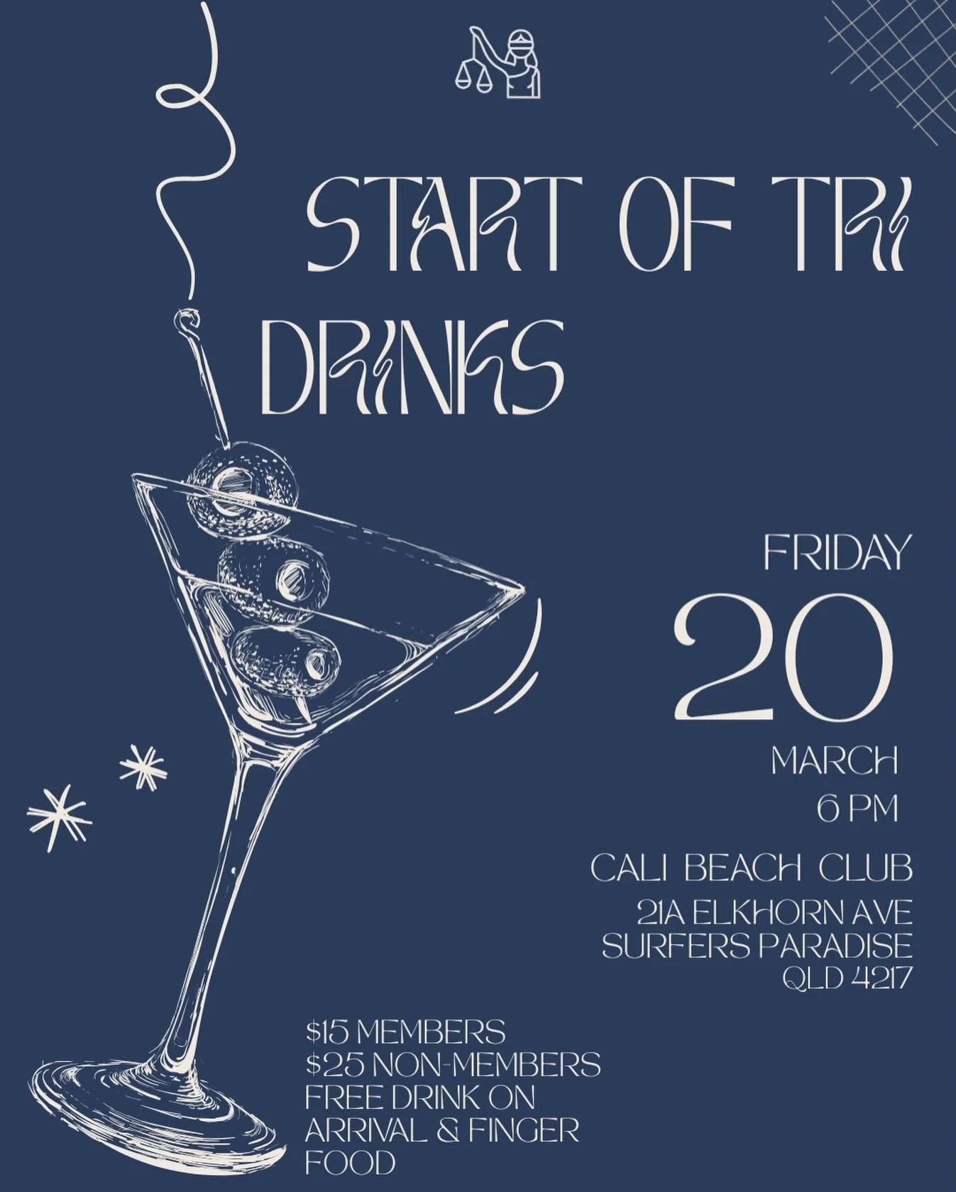 Come celebrate crushing the start of Tri 1 with us over drinks, good vibes and delicious food! 🍸🎊

Enjoy on us 1 free drink on arrival of your choice (beer, wine or spirit), delicious finger food to keep you company with your drinks and a free entr