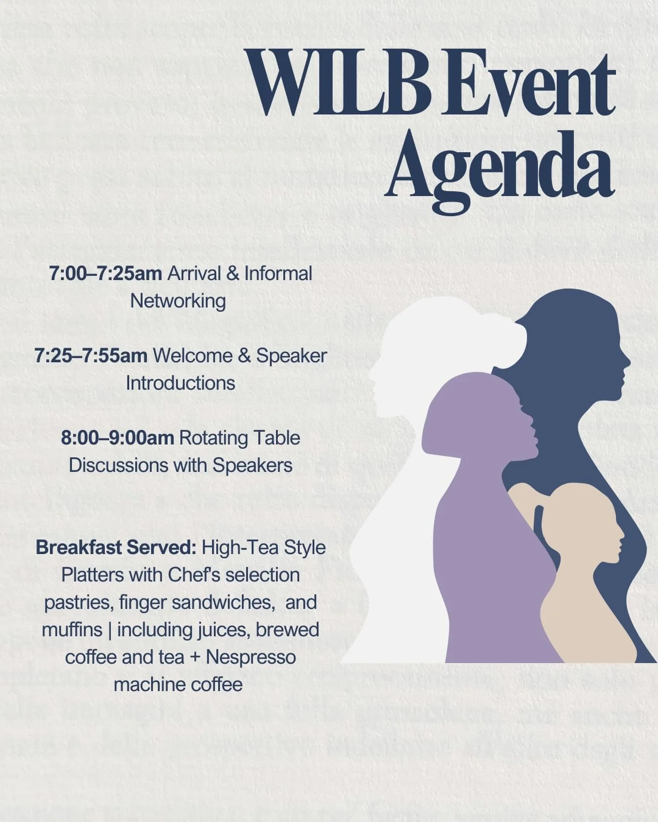 Connection is at the heart of this year&rsquo;s Women in Law Breakfast ⚖️
 With our new rotating table format, you&rsquo;ll have the chance to engage in meaningful conversations with each of our speakers &mdash; gaining insight, sharing experiences, 