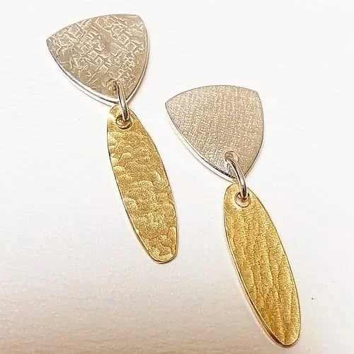 Silver and gold-plated earrings
