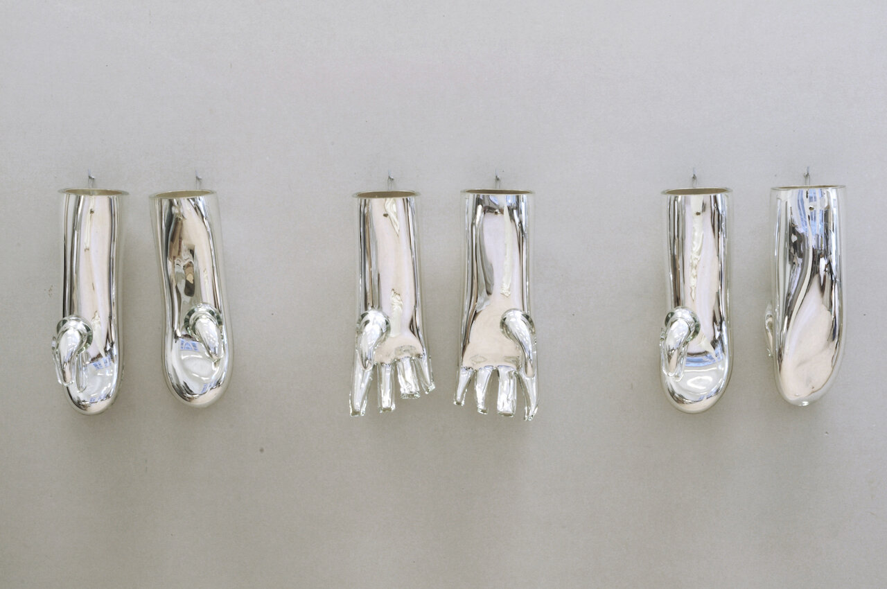 Hanna Stahle Gloves, 1998 Silver foliated handblown glass