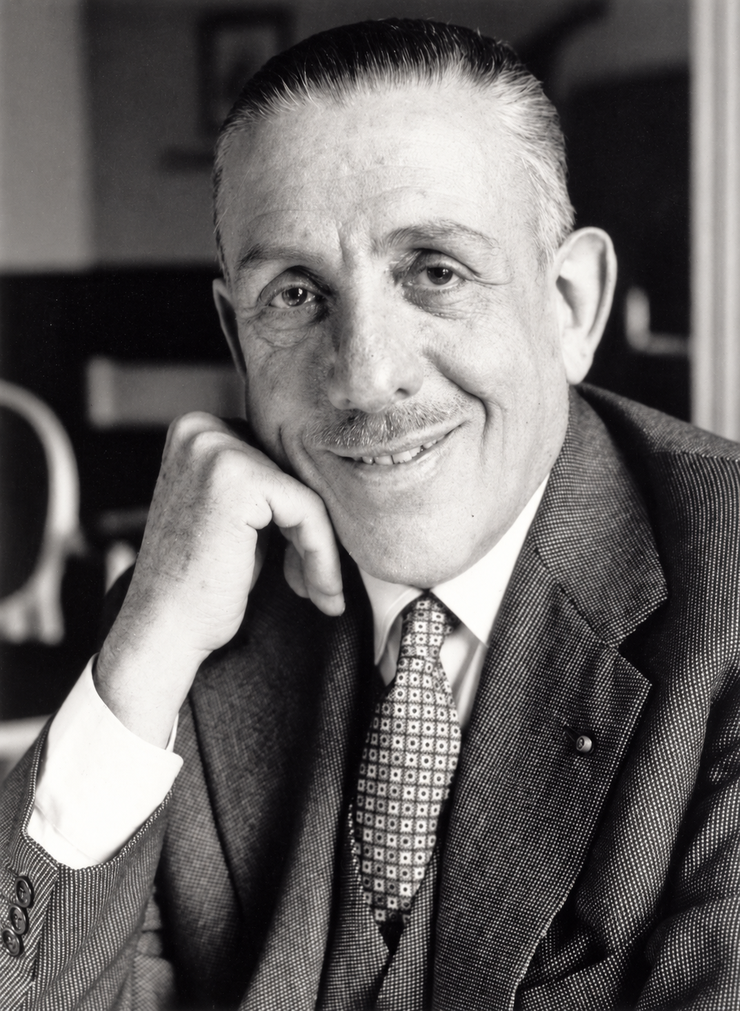 Francis Poulenc, French composer, photographed in later life