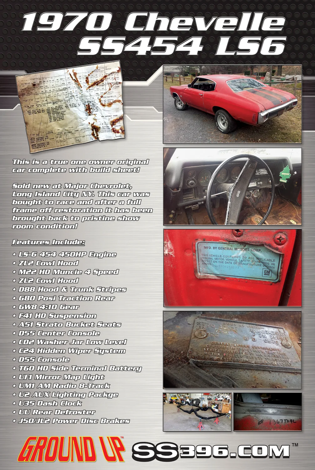 1970 Chenille SS454 LS6 Poster