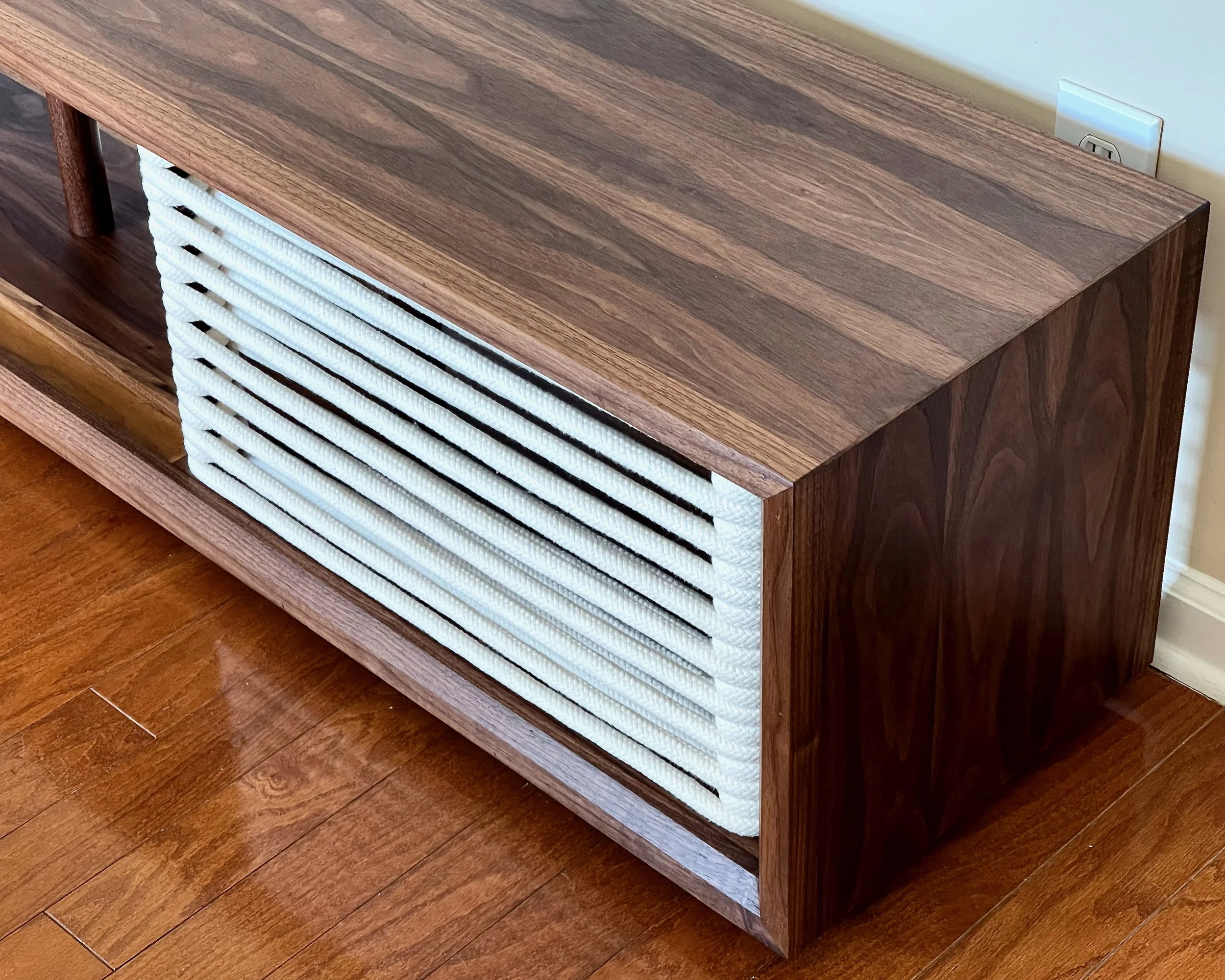walnut media console