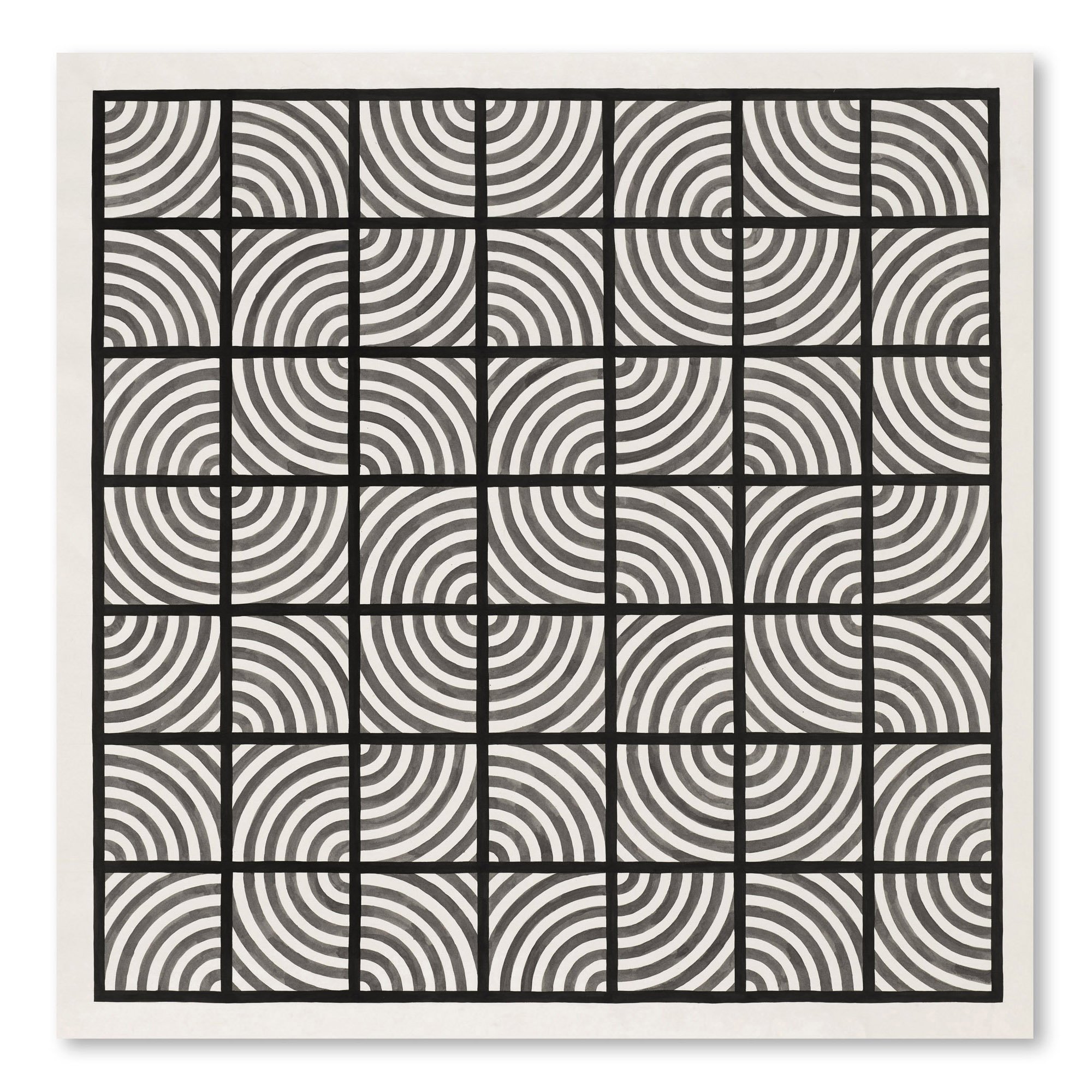Curved Lines in Four Directions with Black Grid 1992 2000.jpg