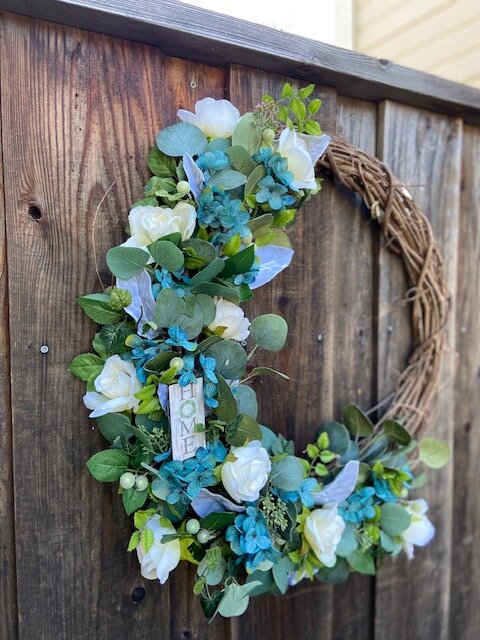 Blue and Teal Home Wreath 