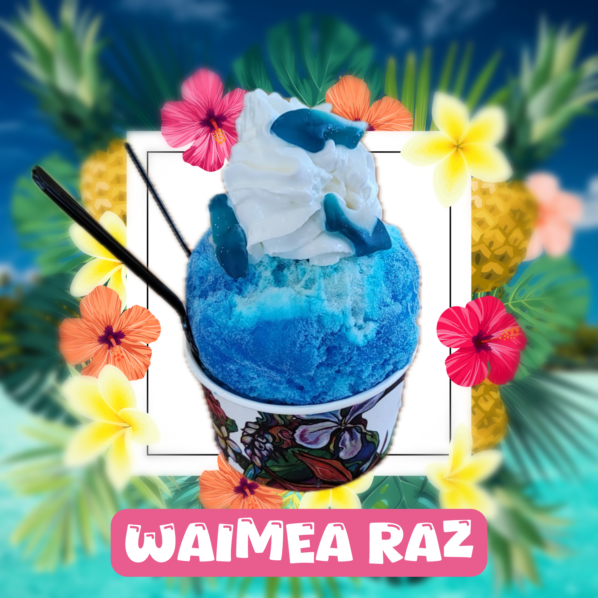  Blue Raz Syrup. Snow Cap &amp; Whipped Cream. Shark Gummies. 