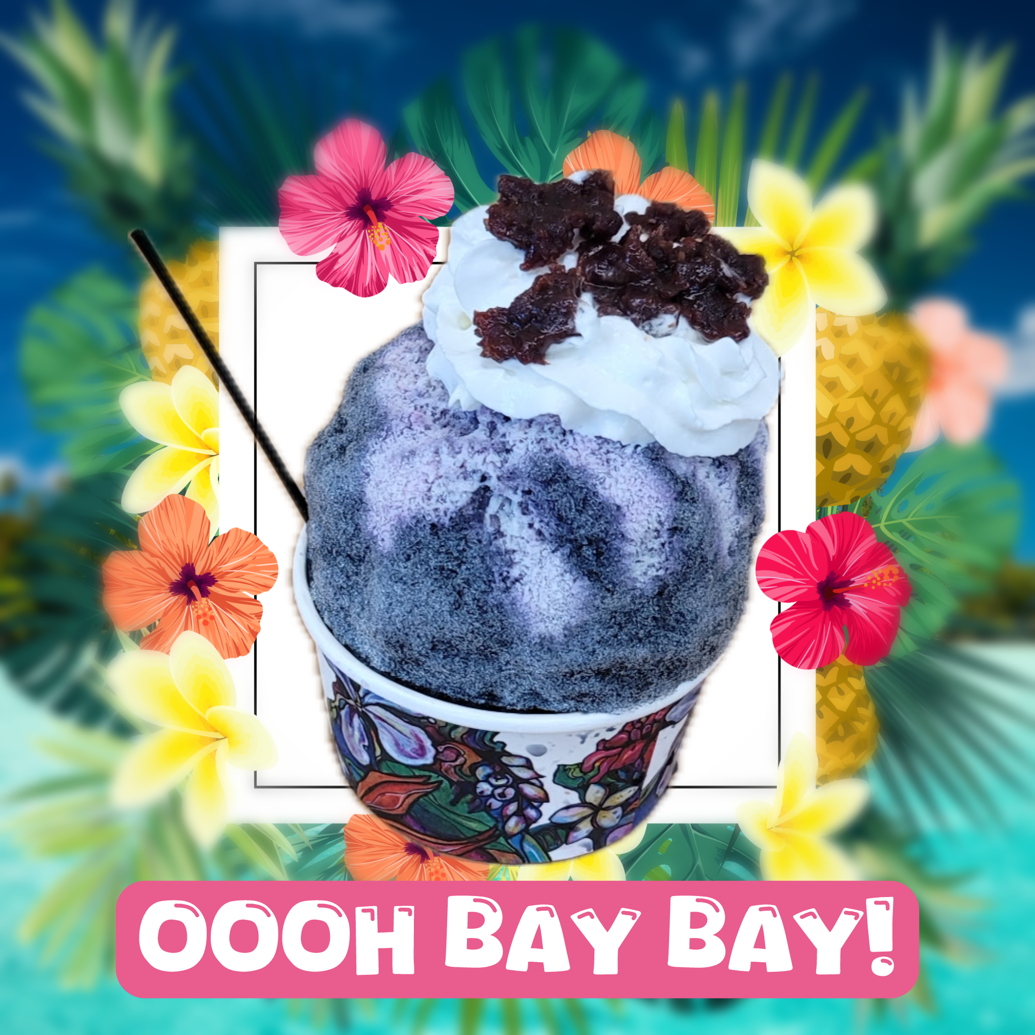  Ube Syrup. Snow Cap &amp; Whipped Cream. Azuki Beans. 