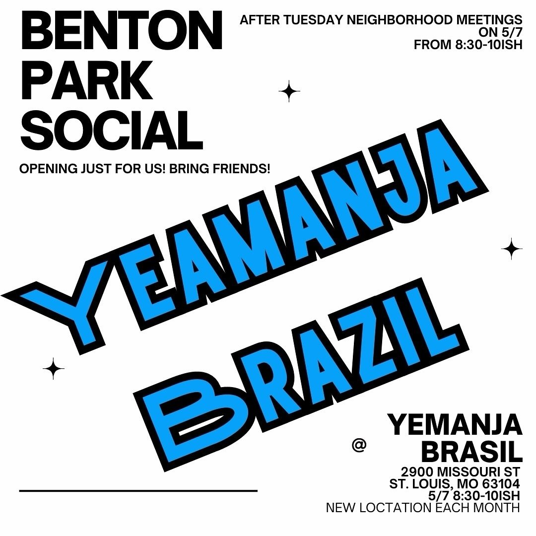 TUESDAY May 7!  @yemanjabrazil is opening SPECIAL JUST FOR US from 8:30-10ish for our after-meeting social. This is an amazing gift from our neighbor, and we&rsquo;re so excited to bring as many folks from the meeting to try their amazing cocktails. 