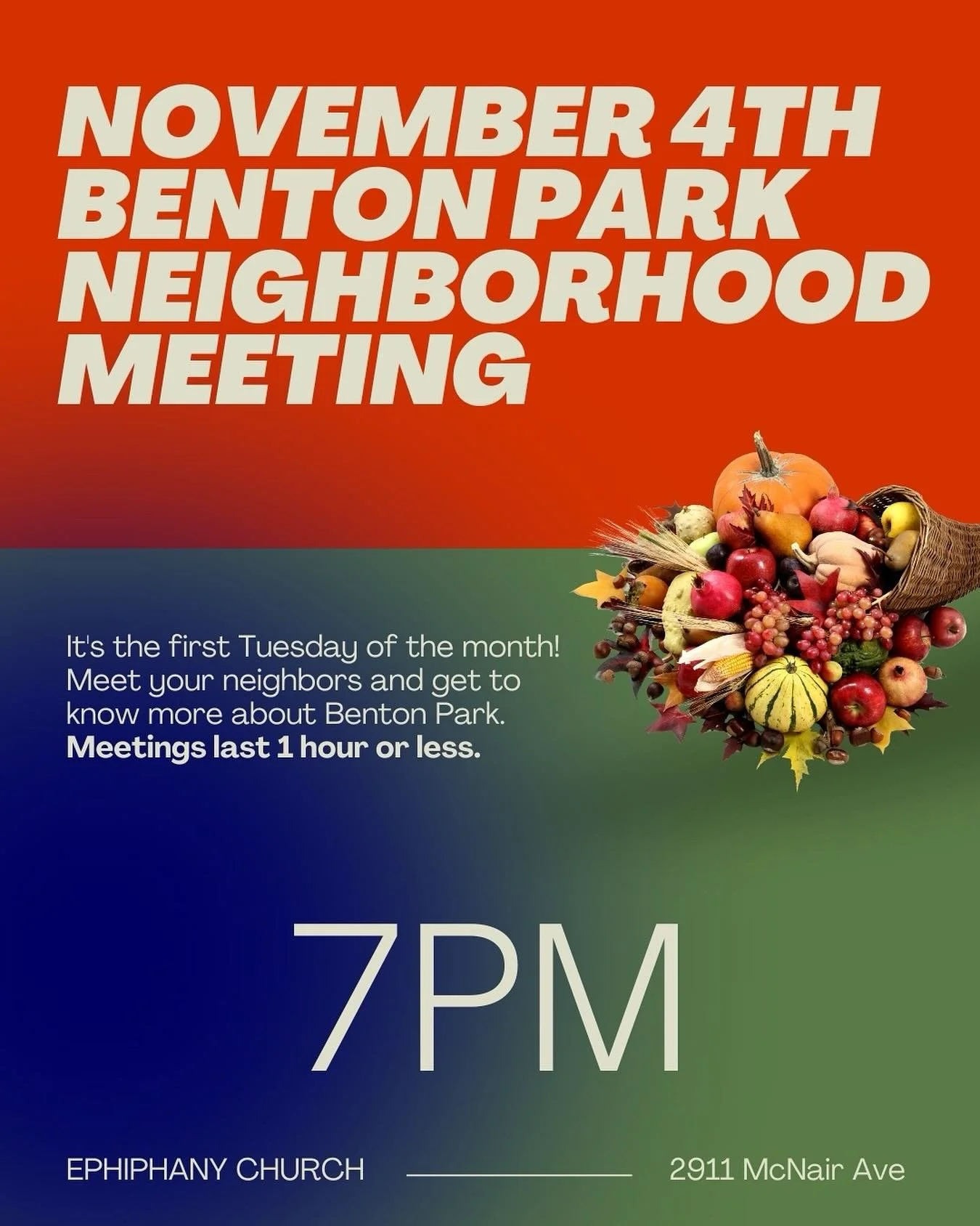 TUESDAY! Come to our monthly meeting Tuesday, November 4 at 2911 McNair! We love this time each month to meet our neighbors and hear from each other. 

We&rsquo;ll have @stlmutualaid, @peoplesartreccenter to talk about their event on Nov 8 and a repr