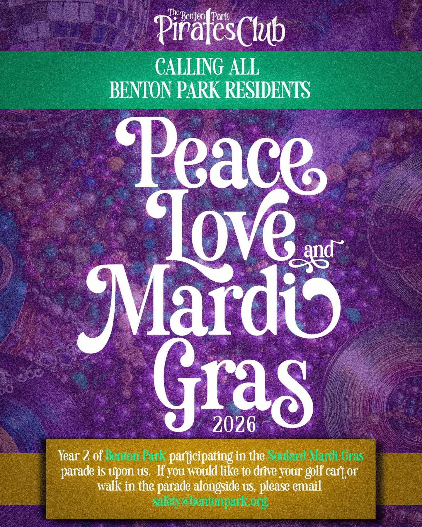 Calling All Benton Park Neighbors &mdash; Mardi Gras 2026!

Benton Park is heading back to the Soulard Mardi Gras Grand Parade for Year Two, and we want YOU to be part of it! The Benton Park Pirates Club is assembling our crew for the 2026 parade und