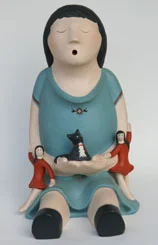 Native American Storyteller -Two Daughters and Pet Cat