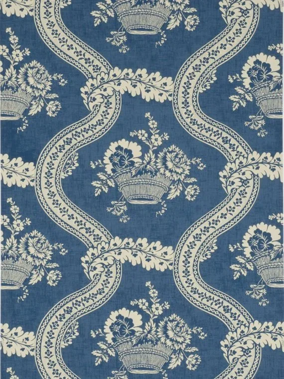 Wallpaper les paniers fleuris FP160001 - Bleu Ancien