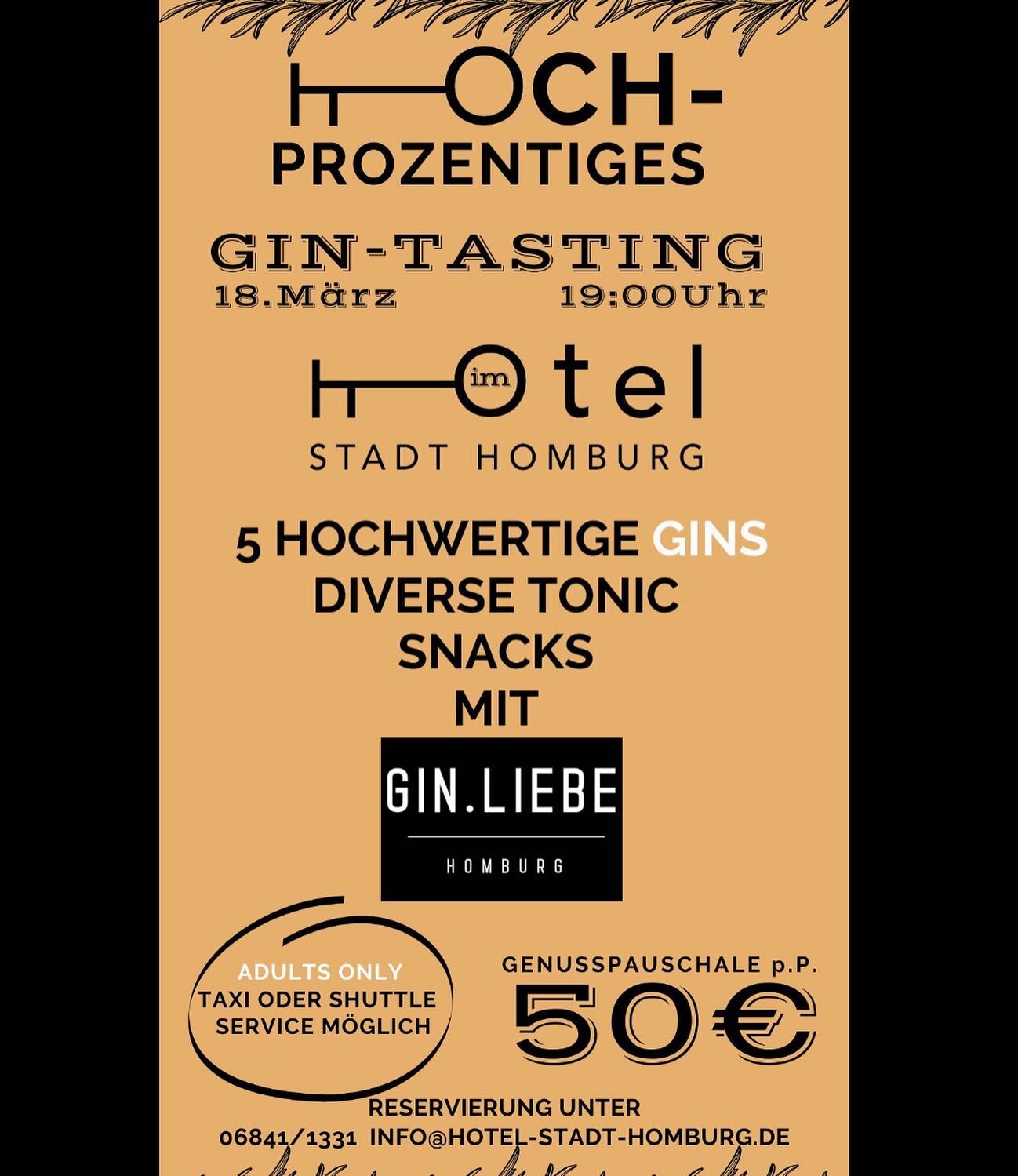 Mir hann was feines im Gep&auml;ck ihr Leid! 🥃5-Gin Regel am 18.03. um 19.00 Uhr im  @le_connaisseur_restaurant 
@gin.liebe bringt Fl&uuml;ssiges und Wissenswertes. Mir mache &ldquo;Canap&eacute;s von Land und Mee(h)r&rdquo;. Gute Kombi? So isses. 
