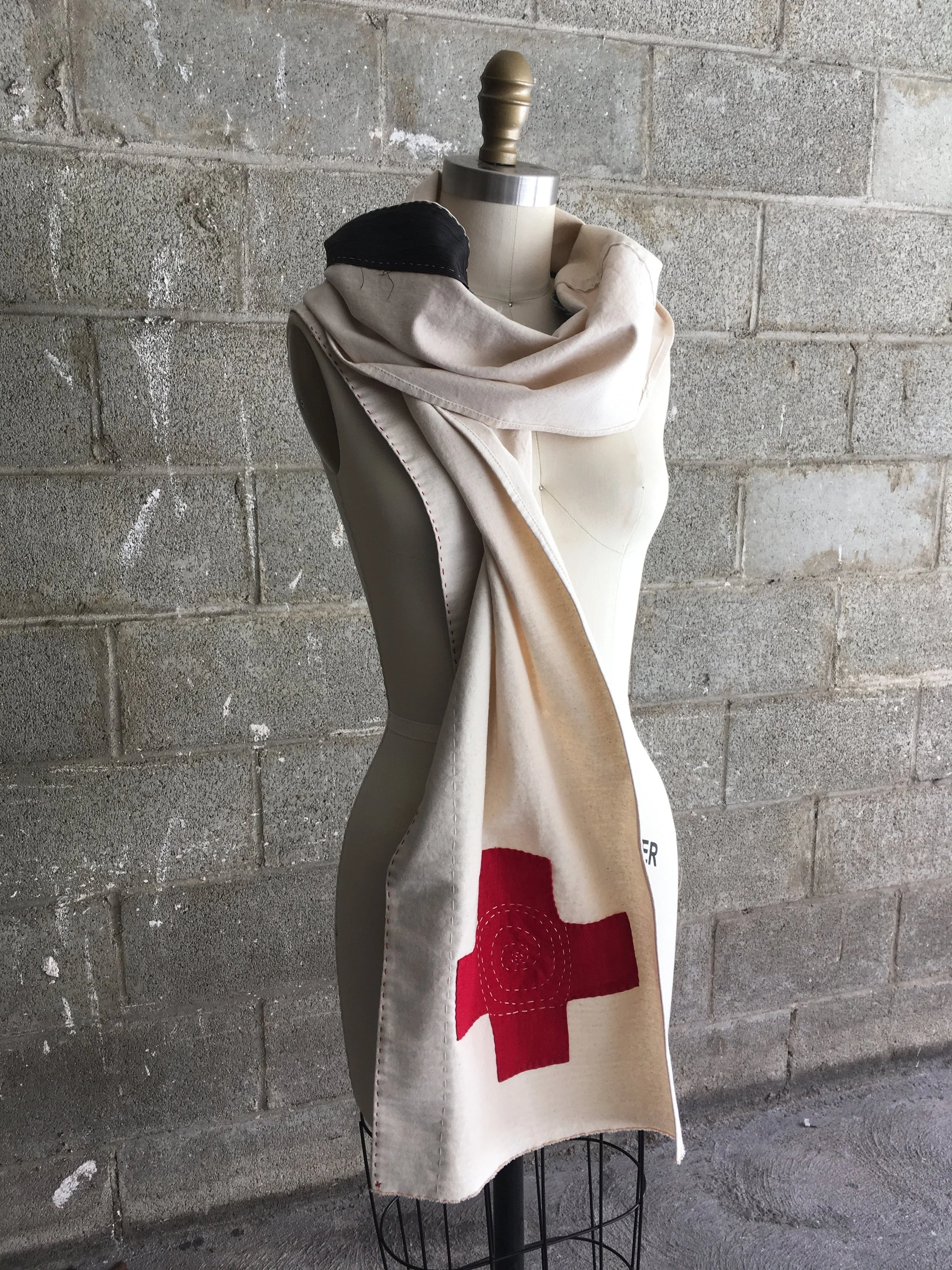 A (Not Swiss) Red Cross Cotton &amp; Linen Style Scarf