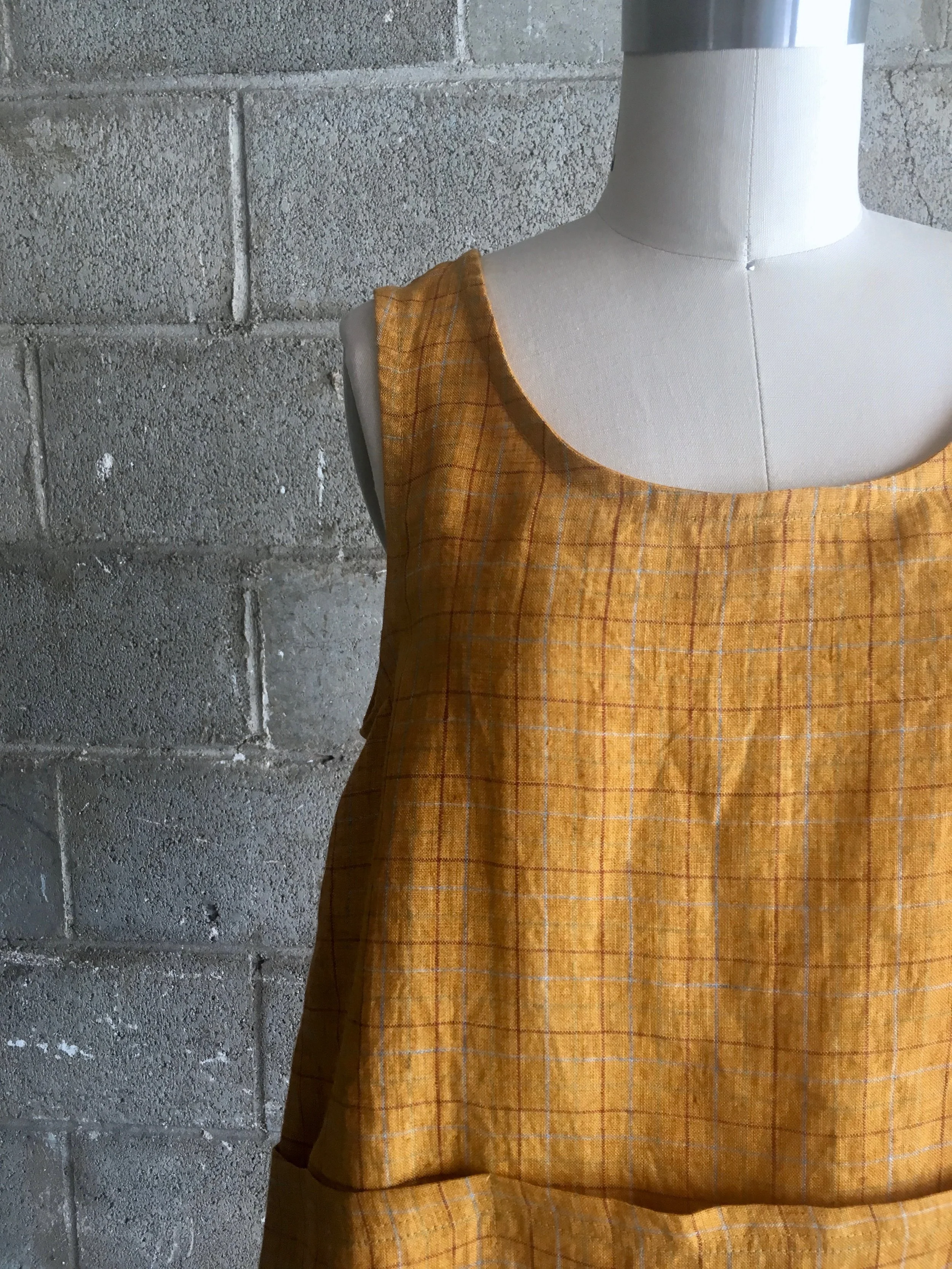 Ochre Linen Smock Blouse