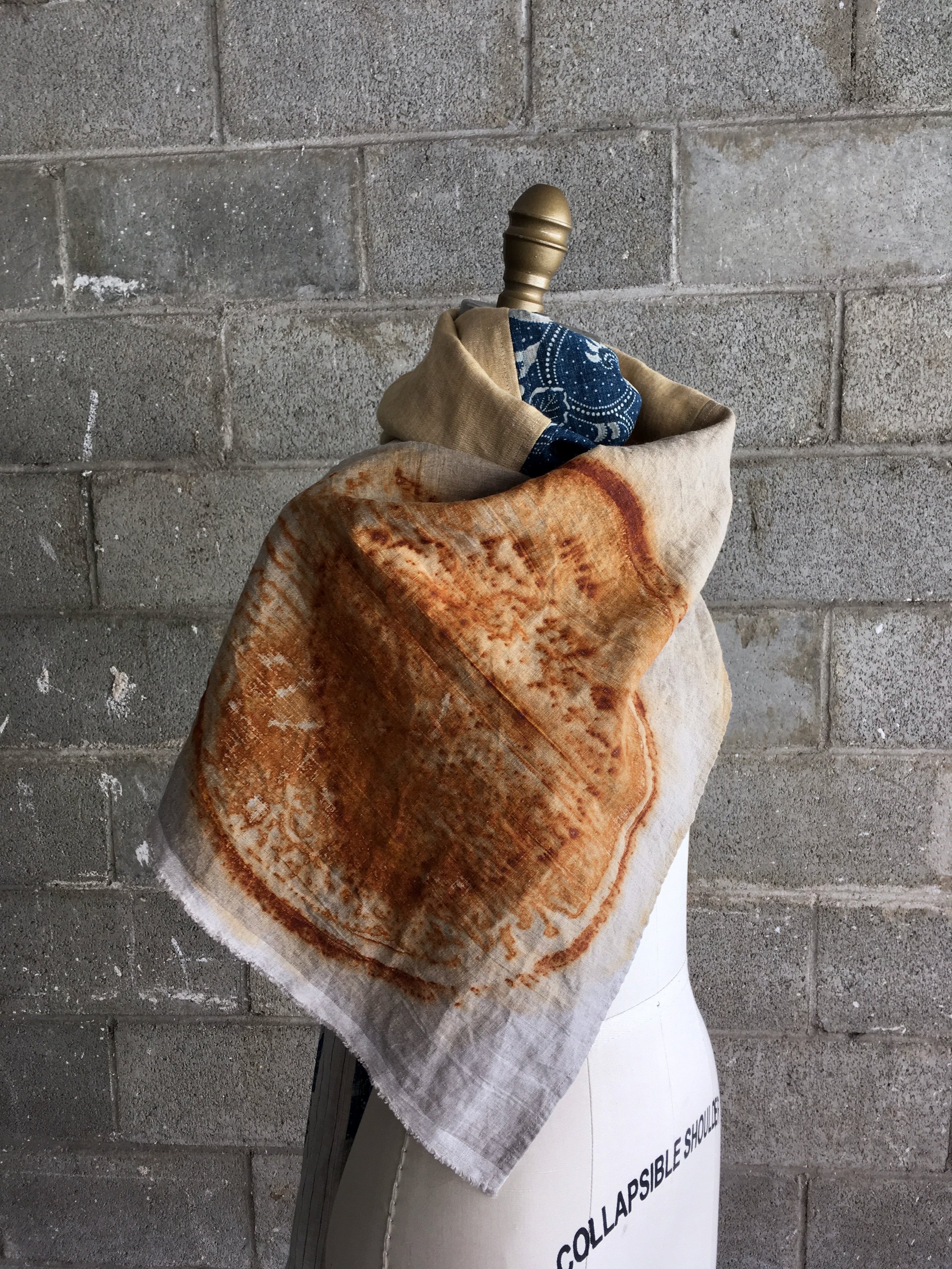 Heart Stoppingly Good Japanese Sun Scarf with Antique Japanese Boro