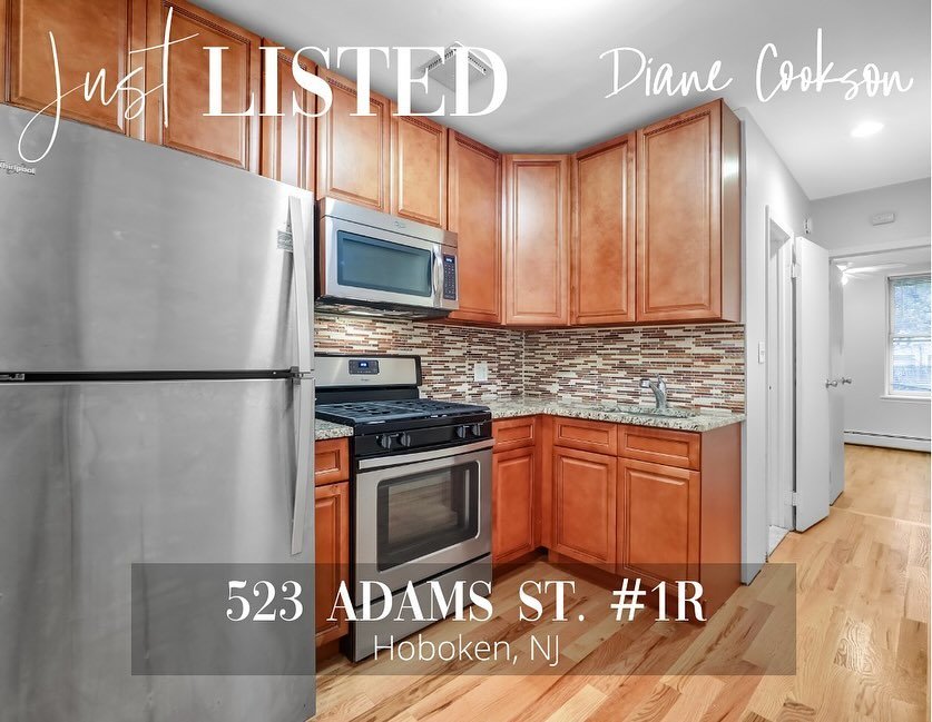 📣 Fabulous Hoboken rental opportunity‼️

📍523 Adams St #1R Hoboken, NJ

1 Bedroom 🛏️ 
1 Bath 🛁 

Recently renovated with brand new kitchen &amp; appliances.

Great location, offered at $2,000 per month✨

📲 201.788.6667
📧 diane@dianecookson.com

