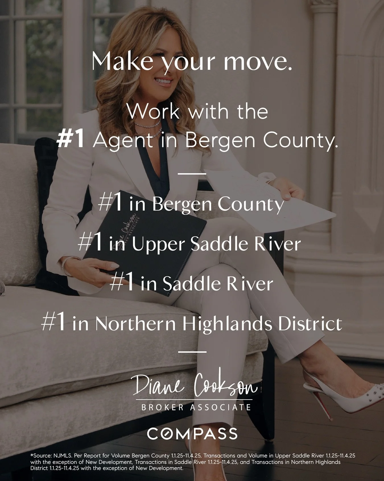 I&rsquo;m incredibly proud to share that I am the #1 Agent in Bergen County, as well as the #1 Agent in the Northern Highlands District, #1 Agent in Saddle River, and #1 Agent in Upper Saddle River. Your continued trust and support make this all poss