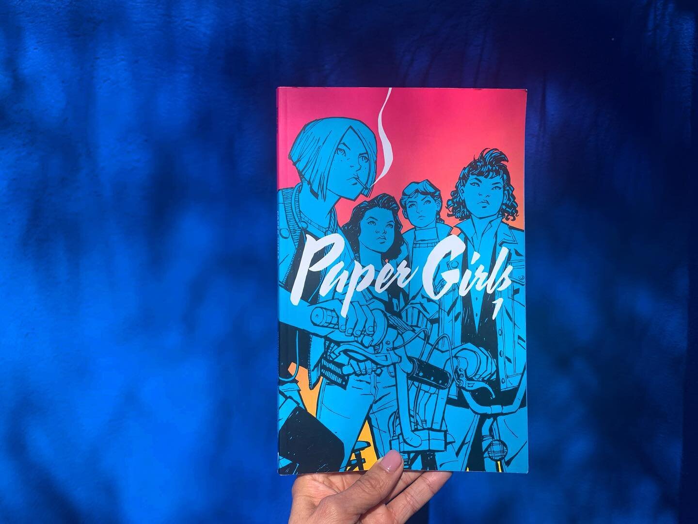 Paper Girls // Brian K. Vaughan ⠀⠀⠀⠀⠀⠀⠀⠀⠀
I&rsquo;ve seen Paper Girls around but didn&rsquo;t get my hands on a copy of vol. 1 until a recent bookstore visit. I&rsquo;ve always been attracted to the cover art! So glad I picked this one up and I canno