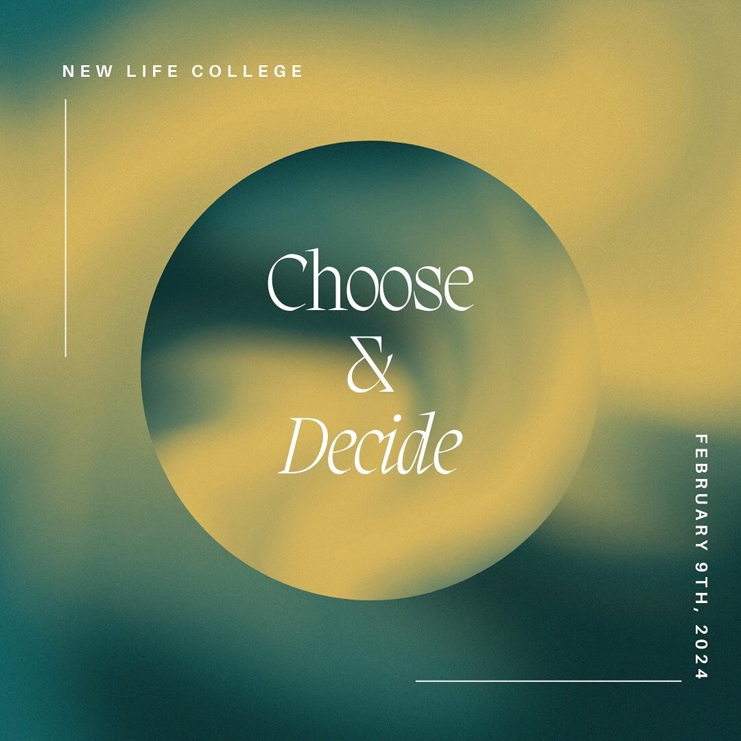 We make choices and decisions every day of our lives. What to eat for lunch, what to wear for Valentine&rsquo;s Day, when to go to sleep, whether to go to church... But the choice that matters most is actually a lifetime of choices; especially when i