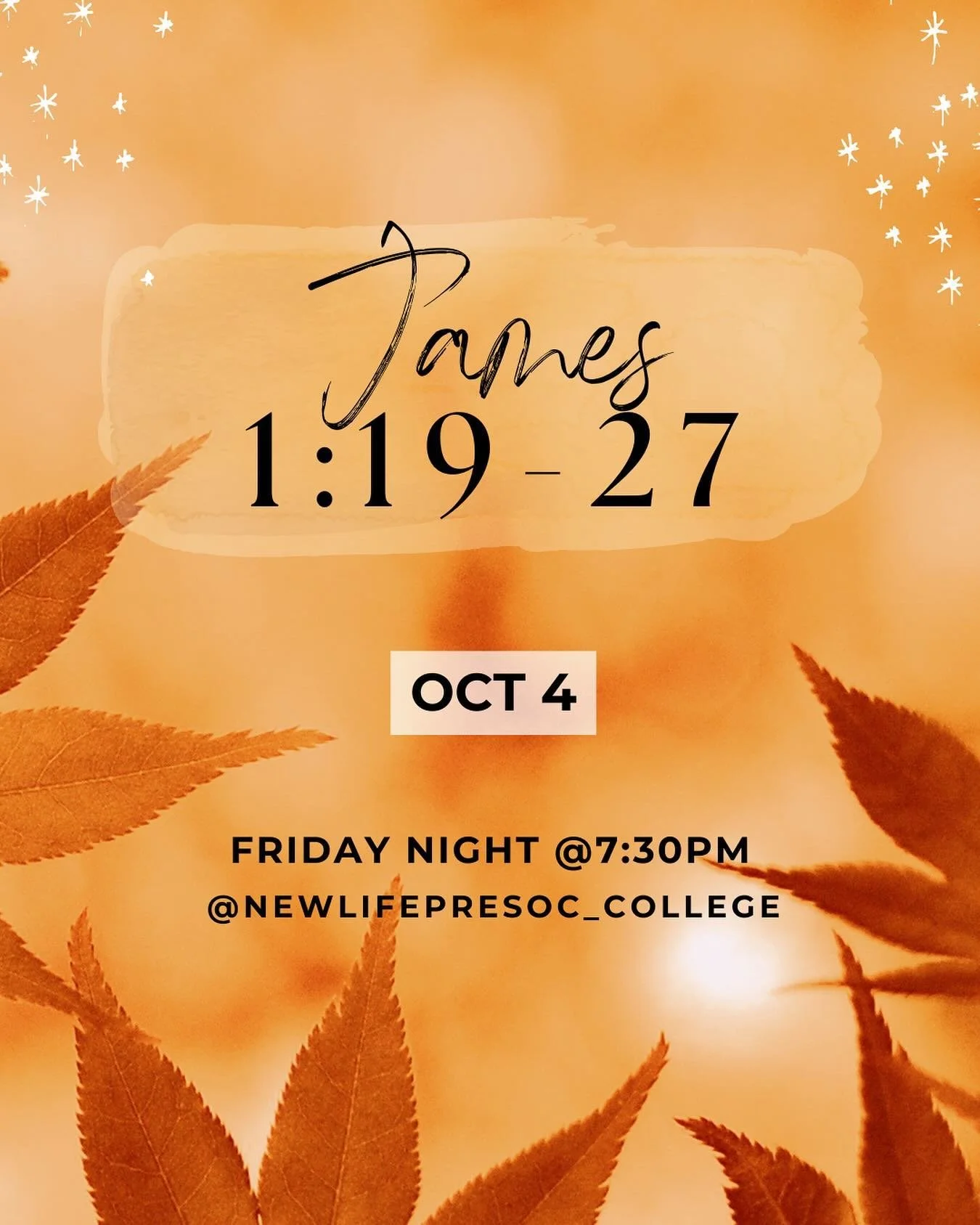 Come join us as this Friday (10/4) as we&rsquo;ll be going over what the Word of God is and HOW we can apply it to bring about flourishing and wholeness in our lives presented from the gospel of James 1:19-27. See you this Friday! 😊 (Rides form is i