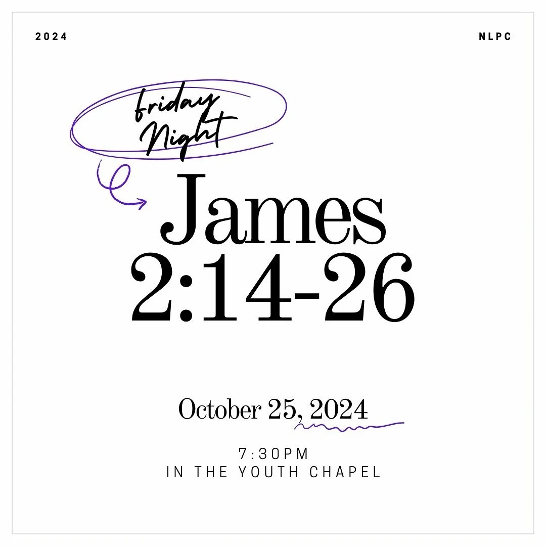 Join us tomorrow night at 7:30 PM in the Youth Chapel for our Friday Night Bible Study! Pastor David will guide us through James 2:14-26 as part of our ongoing series, &ldquo;Wholeness: The Letter of James.&rdquo;

Rides form can be found in our bio‼