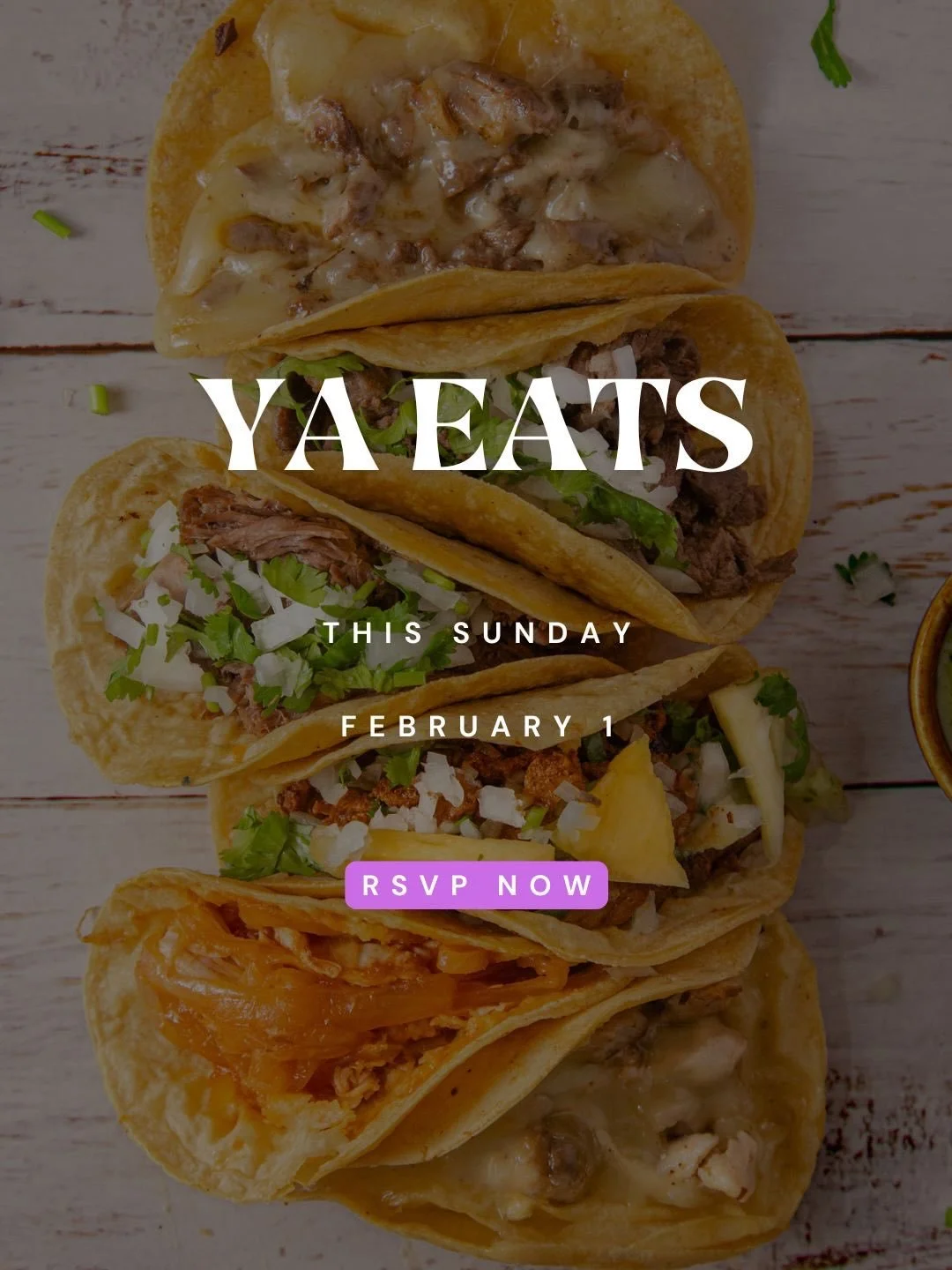 2 very fun events coming up this month! YA eats will be on Sunday 2/1. We will also be having a superbowl fellowship on 2/8. be sure to register to let us know you&rsquo;ll be there. link in bio!