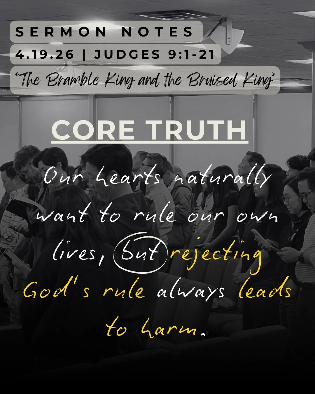 Here are a few sermon reflections from this past Sunday from Judges 9:1-21 &ldquo;The Bramble King and the Bruised King&rdquo;! 

Full sermon can be found on YouTube (@newlifepres) or on Spotify. 

Better yet, join us in person for worship! 
Sundays 