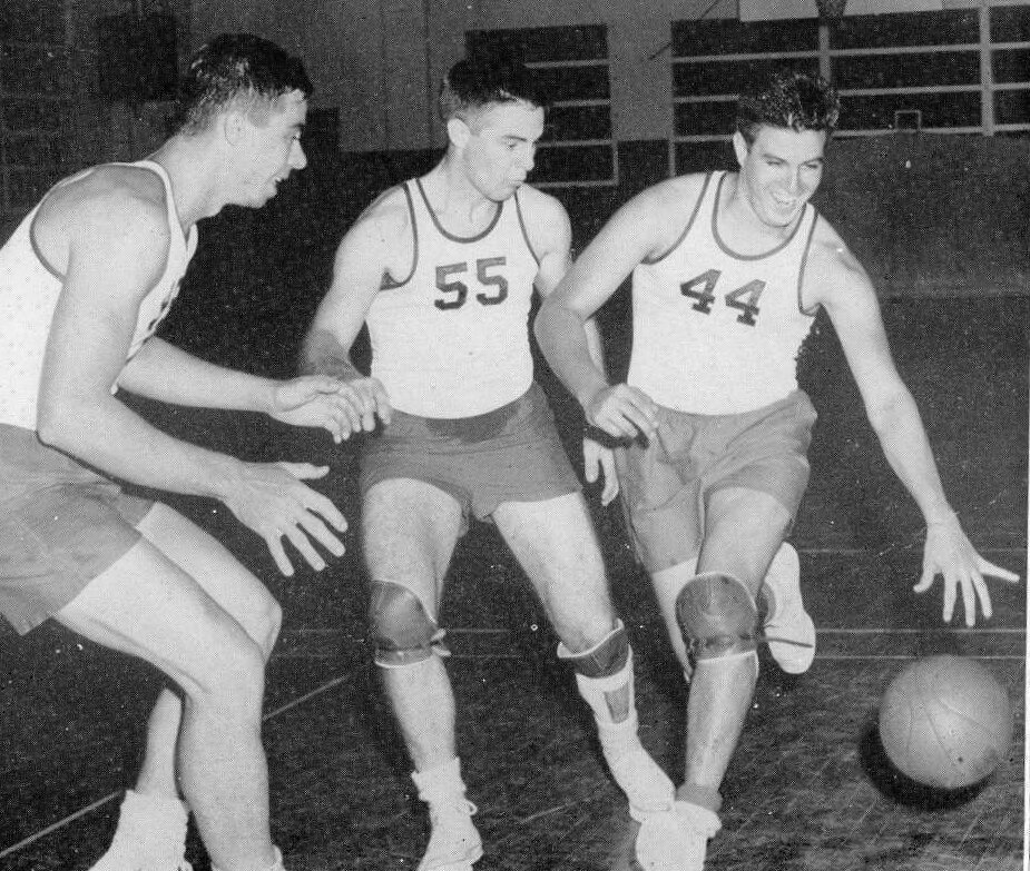 Joe Rodriguez - basketball - having fun dribbling at PAU 1955.jpg