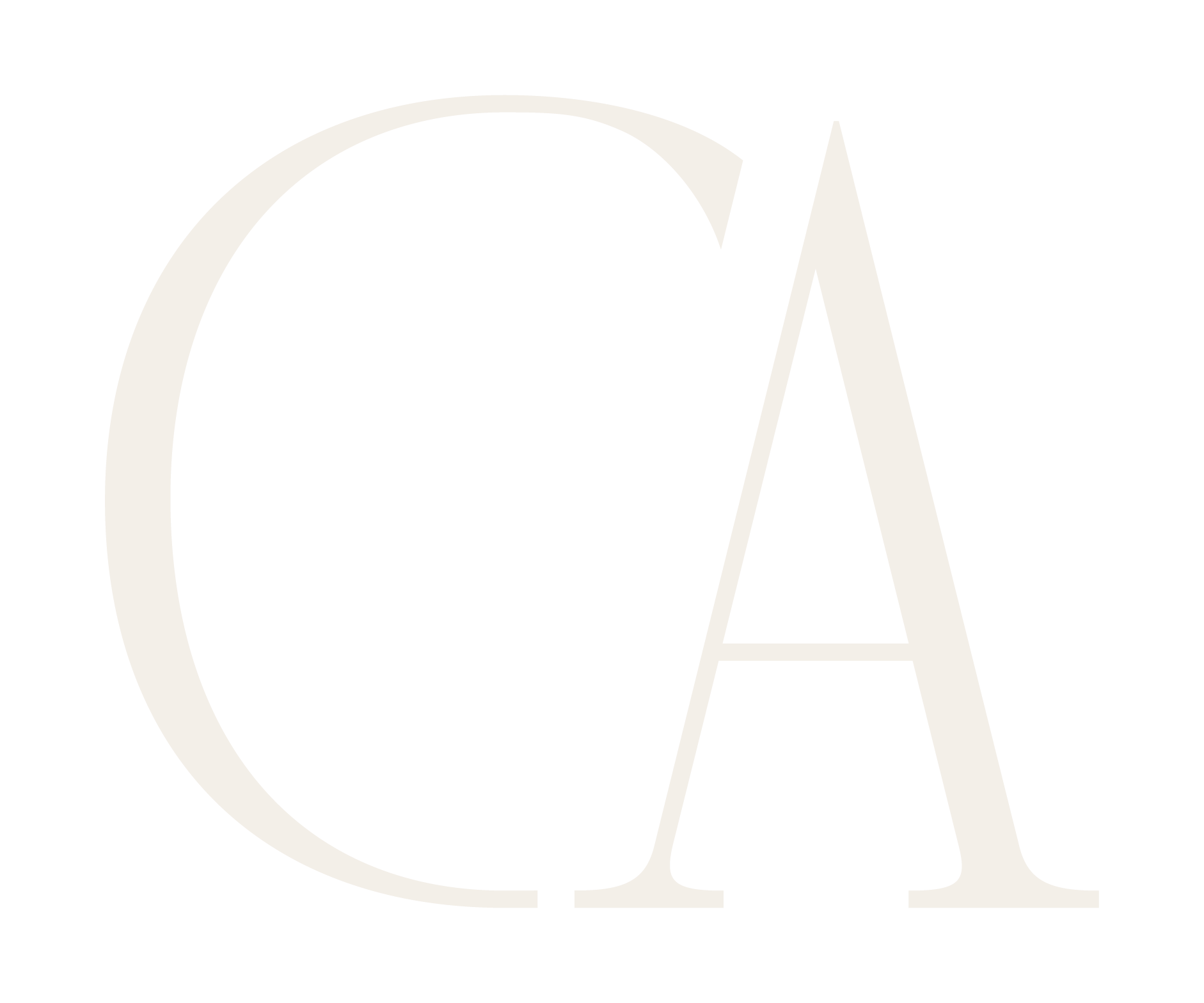 Black background with a white stylized letter 'C' and 'A' intertwined.