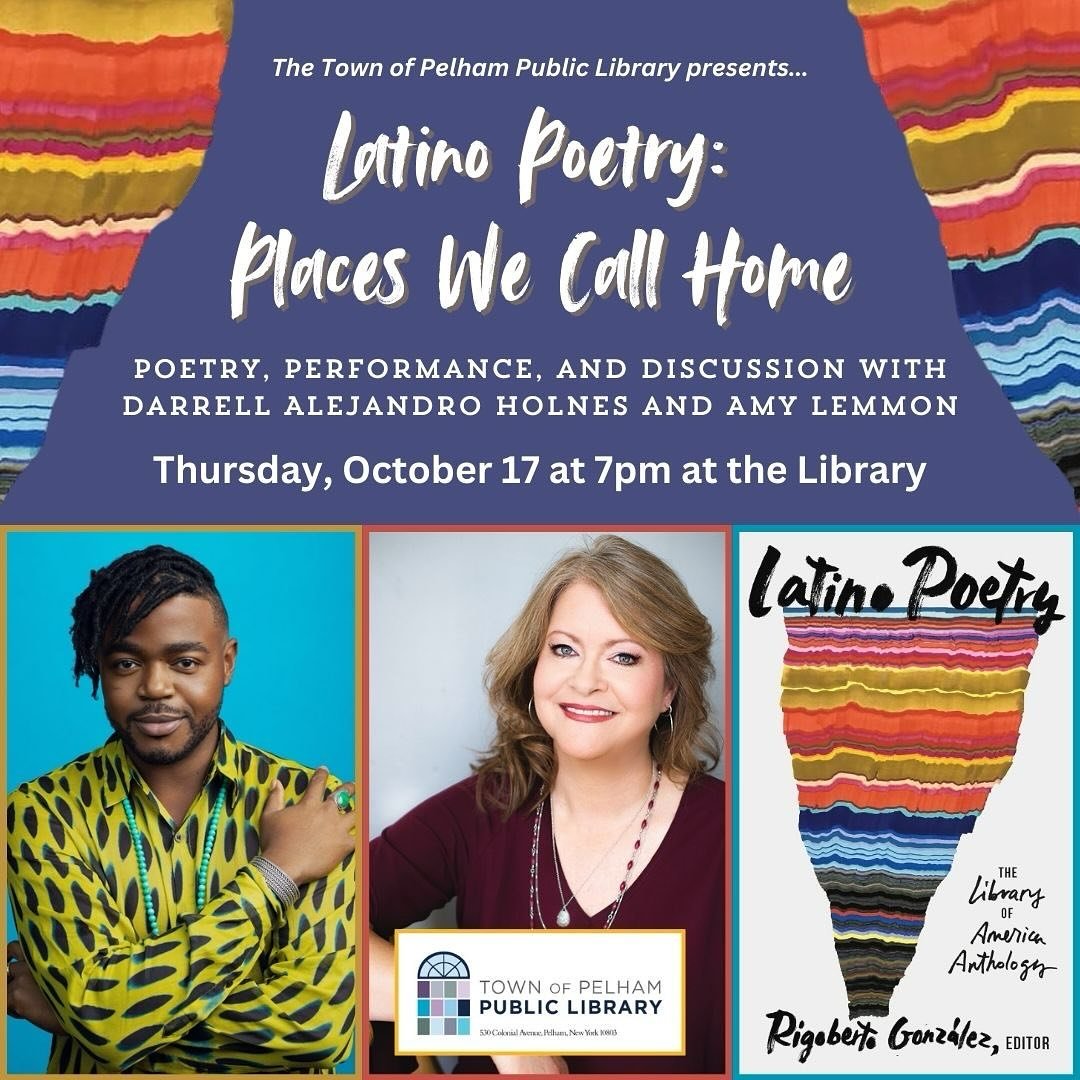I&rsquo;m beyond excited for this event tomorrow! 
Latino Poetry: Places We Call Home with Darrel Alejandro Holnes

October 17 from 7-8 pm to celebrate the release of Latino Poetry: The Library of America Anthology with a visit from Afro-Panamanian A