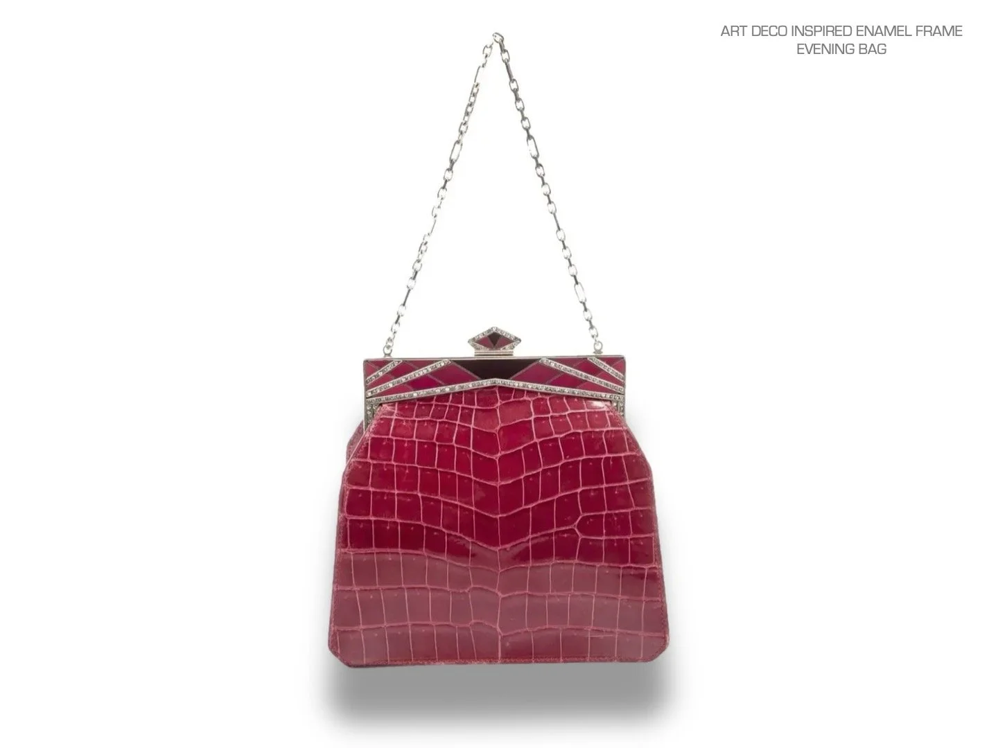 JL red croc enamel frame bag 2.jpg