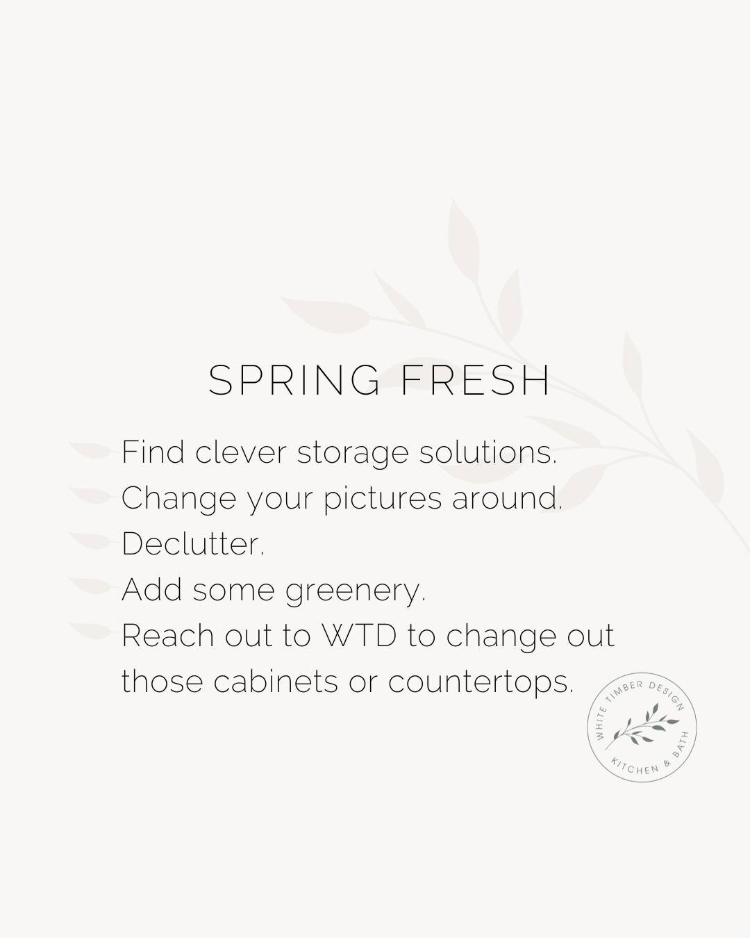 There are ways to make your home feel just as fresh as the spring air outside.

#springtime #freshenup #refresh 
 #kitchendesignideas #cabinetry #loveyourhome #bathroom #designerlife #whitetimberdesign