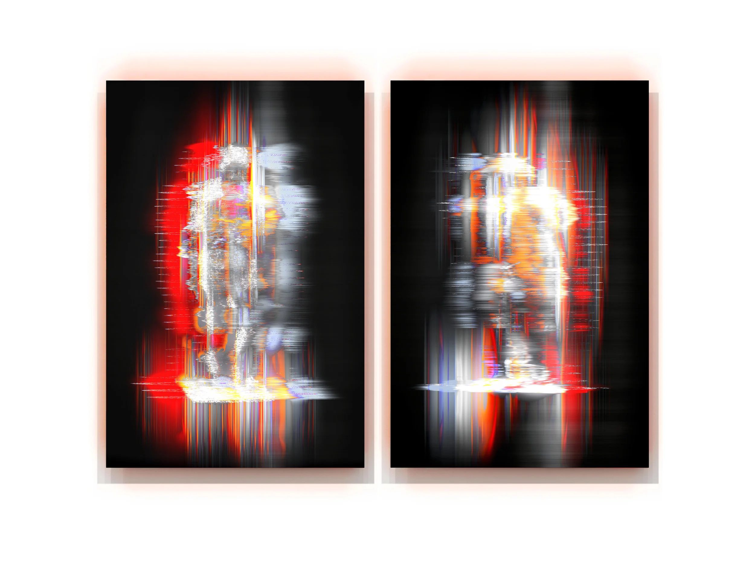 Variations  2018, pigment and enamel on aluminium, 150 x 210cm, diptych