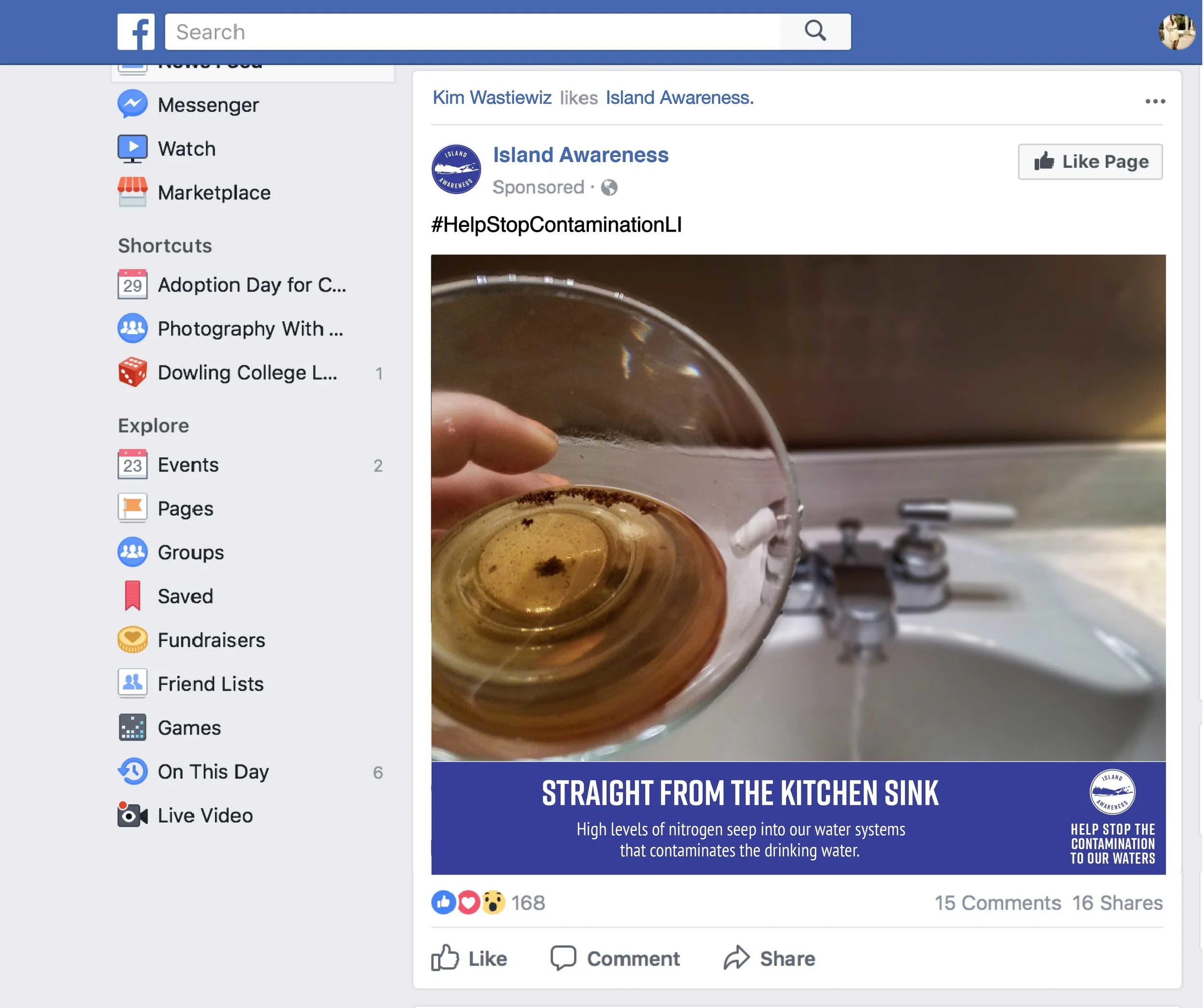 Island Awareness Contaminated Drinking Water