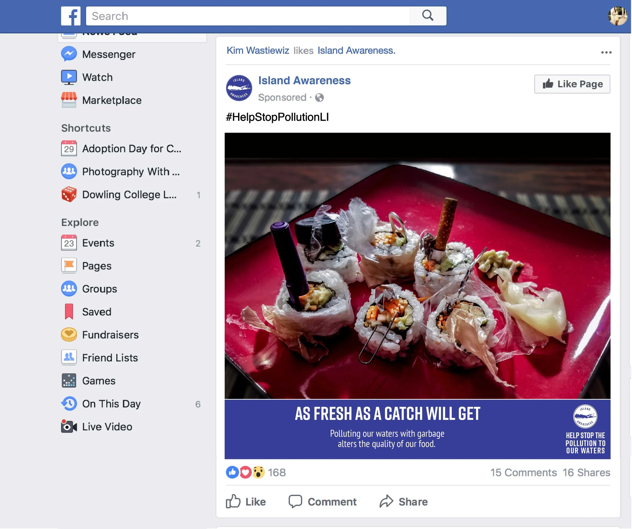 Island Awareness Polluted Waters