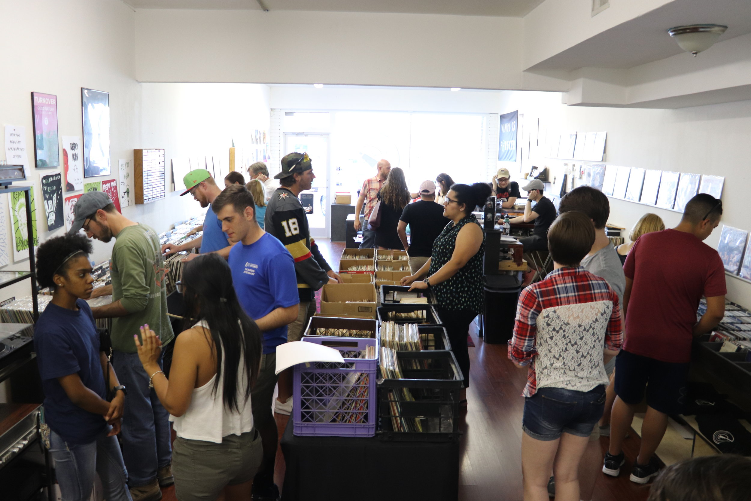 Art reception at Hybrid Records following the completion of the 1980s course.