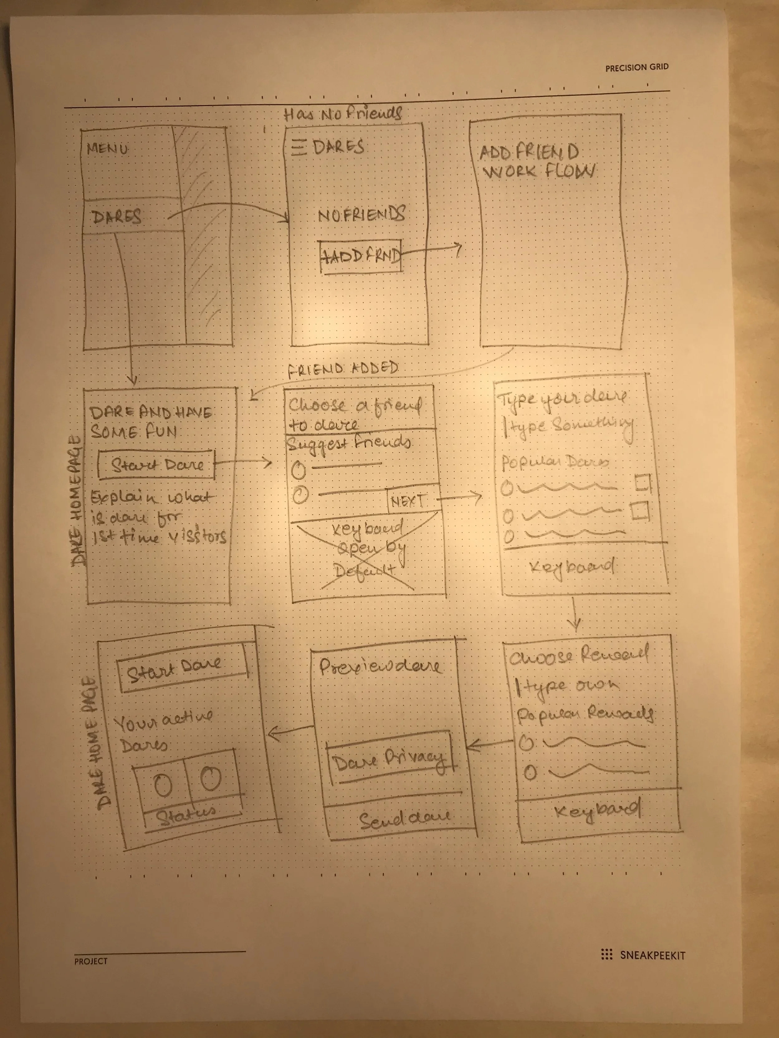 Crazy 8 sketches from the Develop phase