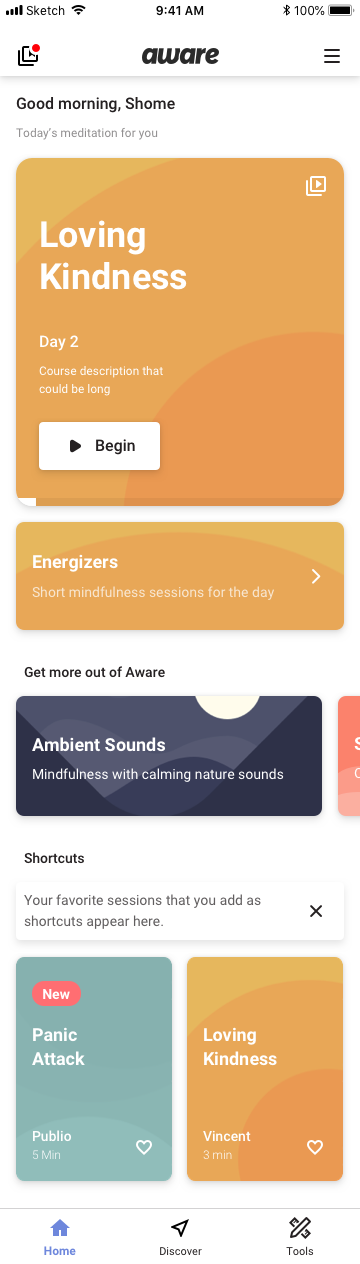 Homepage — the user's everyday surface