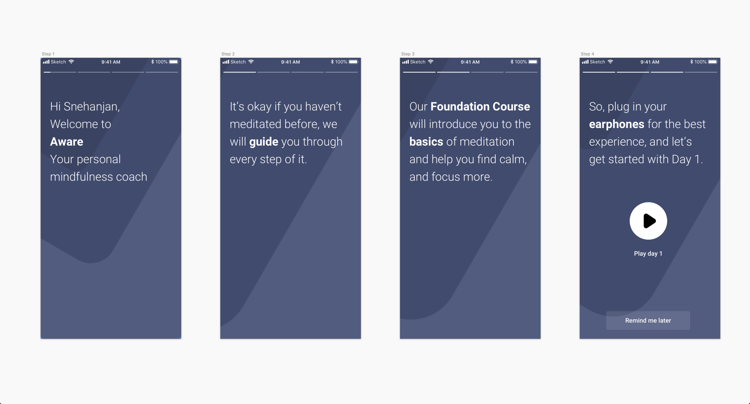 Walkthrough — day one of the foundation course