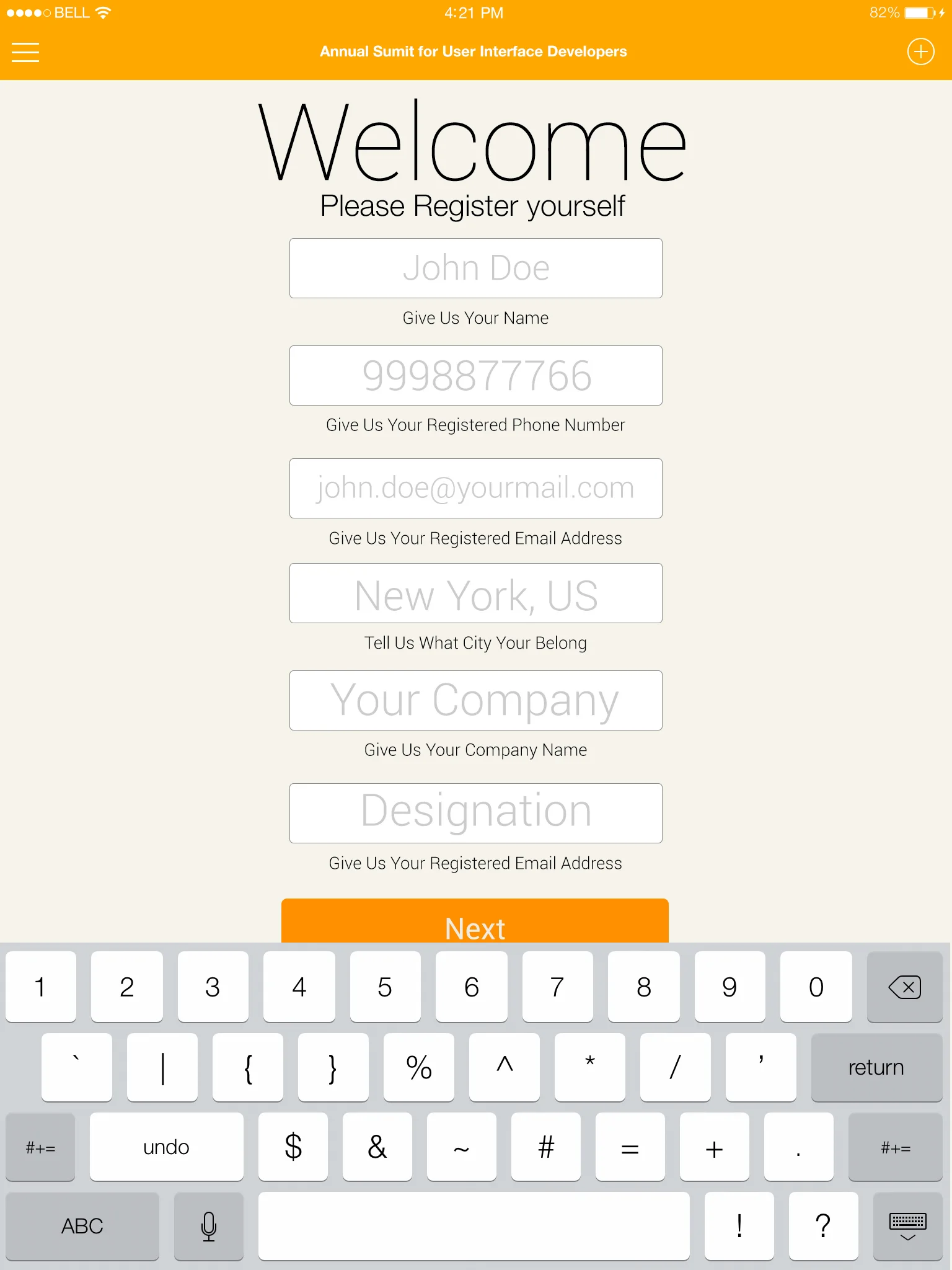Auto-register blank — the walk-in registration flow