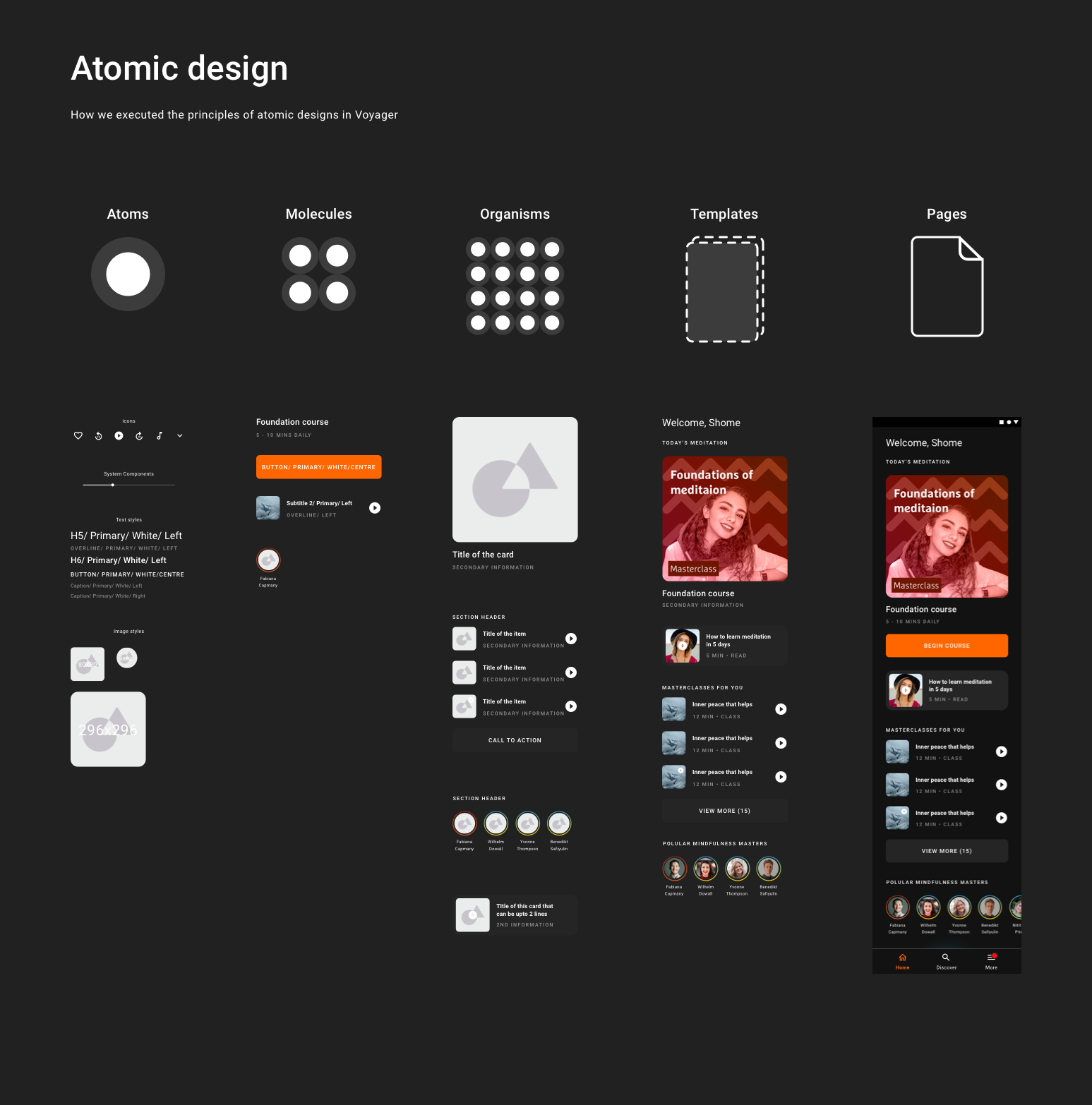 Desktop reference — design system at a glance