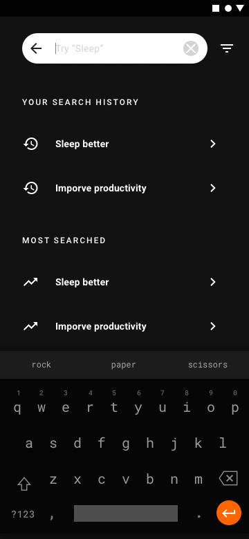 Search — history state