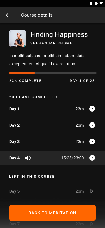Player — course details timeline