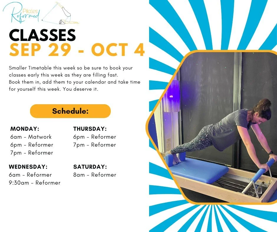 ✨ Prioritise you this week ✨
Our timetable is a little smaller than usual and spots are already filling fast &mdash; only a handful left! 
Don&rsquo;t miss your chance to move, strengthen and reset &mdash; book your classes now and lock in time for y