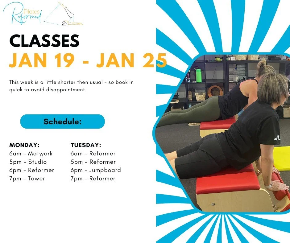 This week is a little shorter then usual - and for that we apologise, but we suggest you book early to avoid missing out.
See you in the studio.
pilatesreformed.com.au
