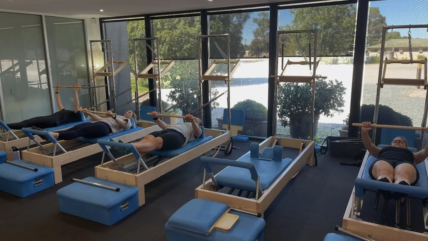 Huge day in the studio today, with our regular Saturday classes plus the start of Pilates Progressions.
And while this doesn&rsquo;t look like much, the connections found here and around the studio definitely made Long Stretch and friends make a whol