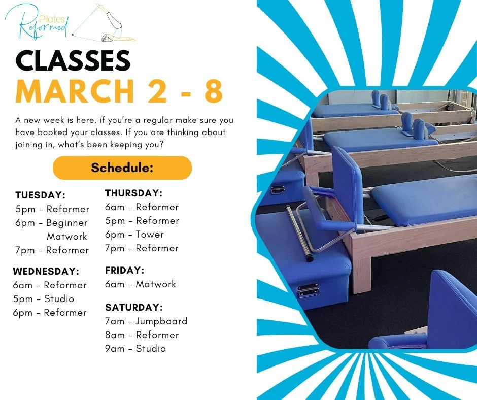 This week we start our new Beginner Matwork classes. These ones are perfect for anyone who has been on the fence about starting Pilates, is new to Pilates or returning to exercise.
Plus be ready for some fun Matwork exercises and maybe a few Matwork 